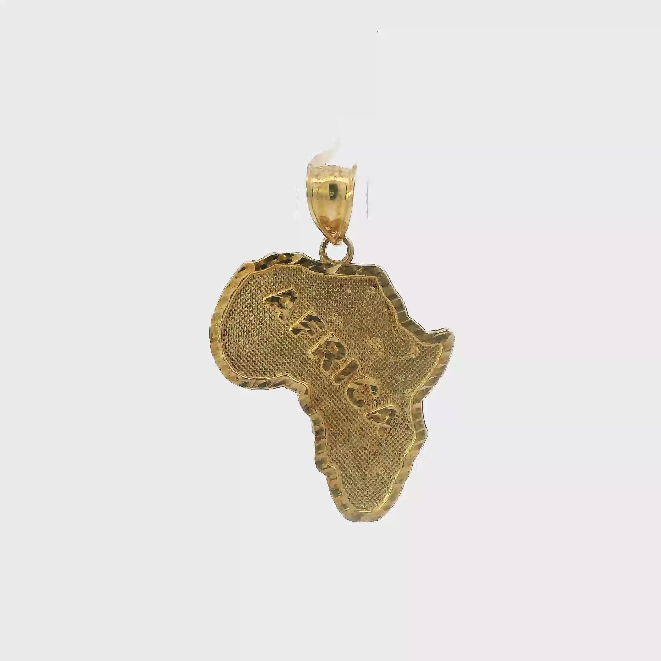 10K Yellow Gold Africa Pendant