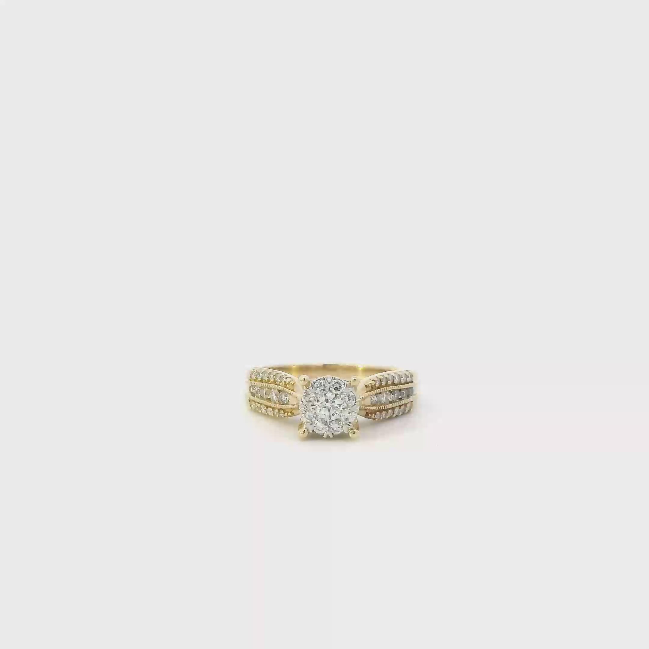 14K Yellow Gold Diamond Women's Ring -0.44ct