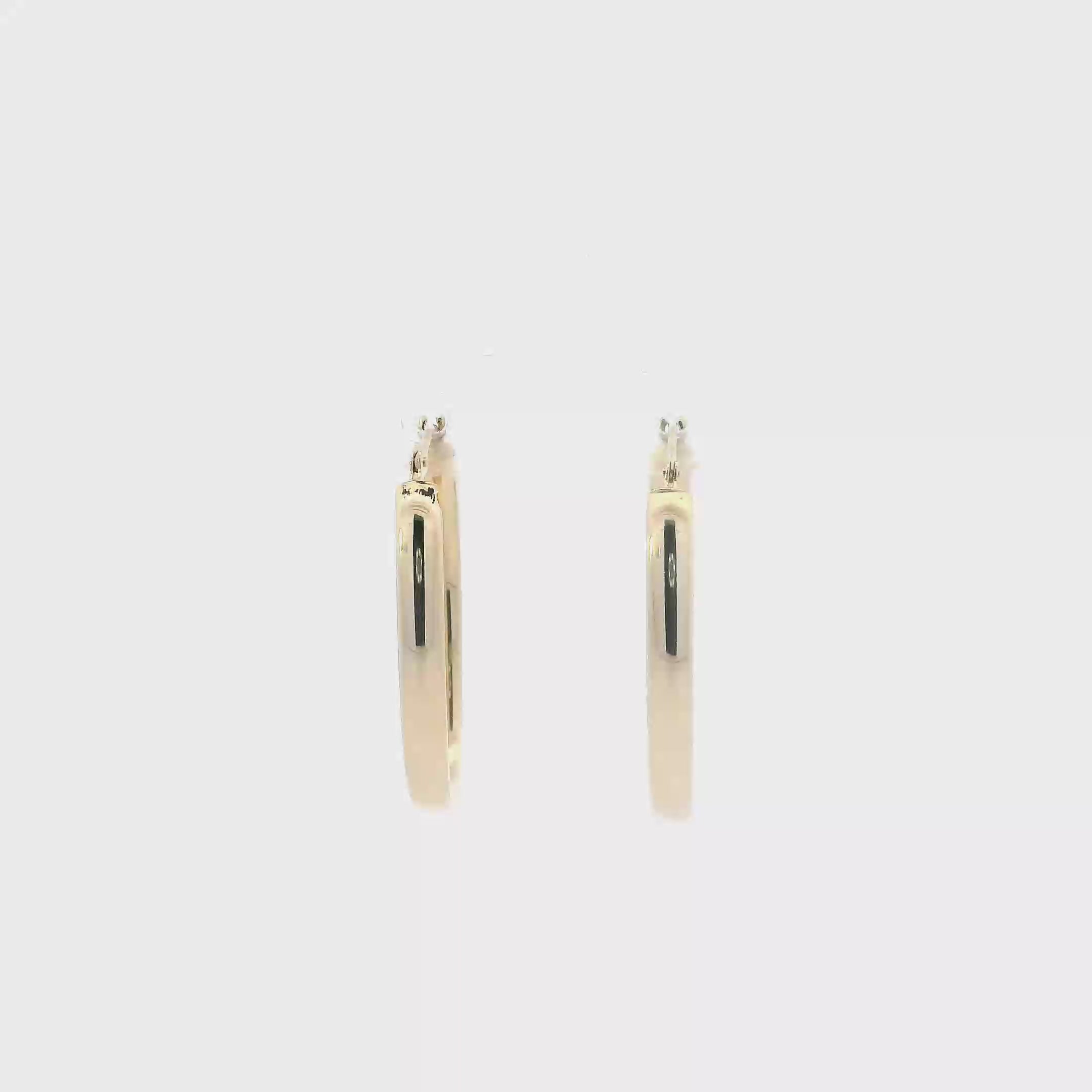 14K Yellow Gold Oval Hoop Earrings