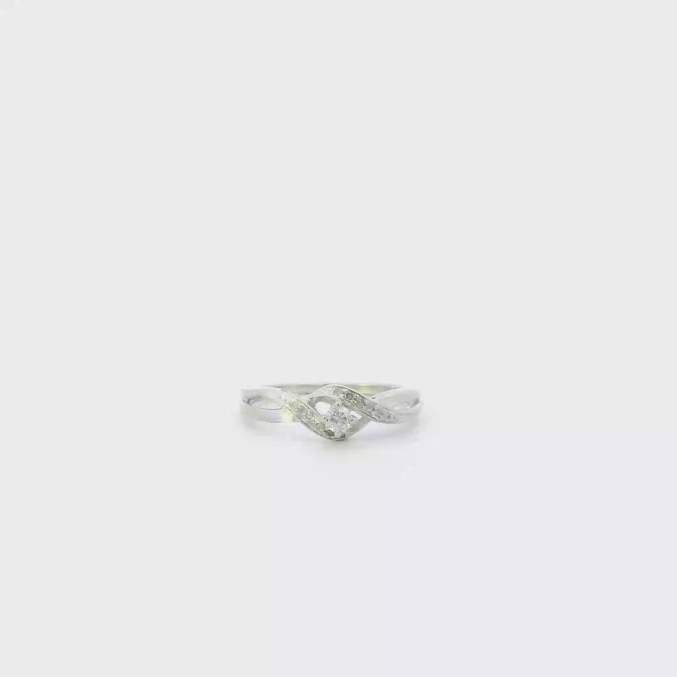 10K White Gold Diamond Womens Ring - 0.06ct