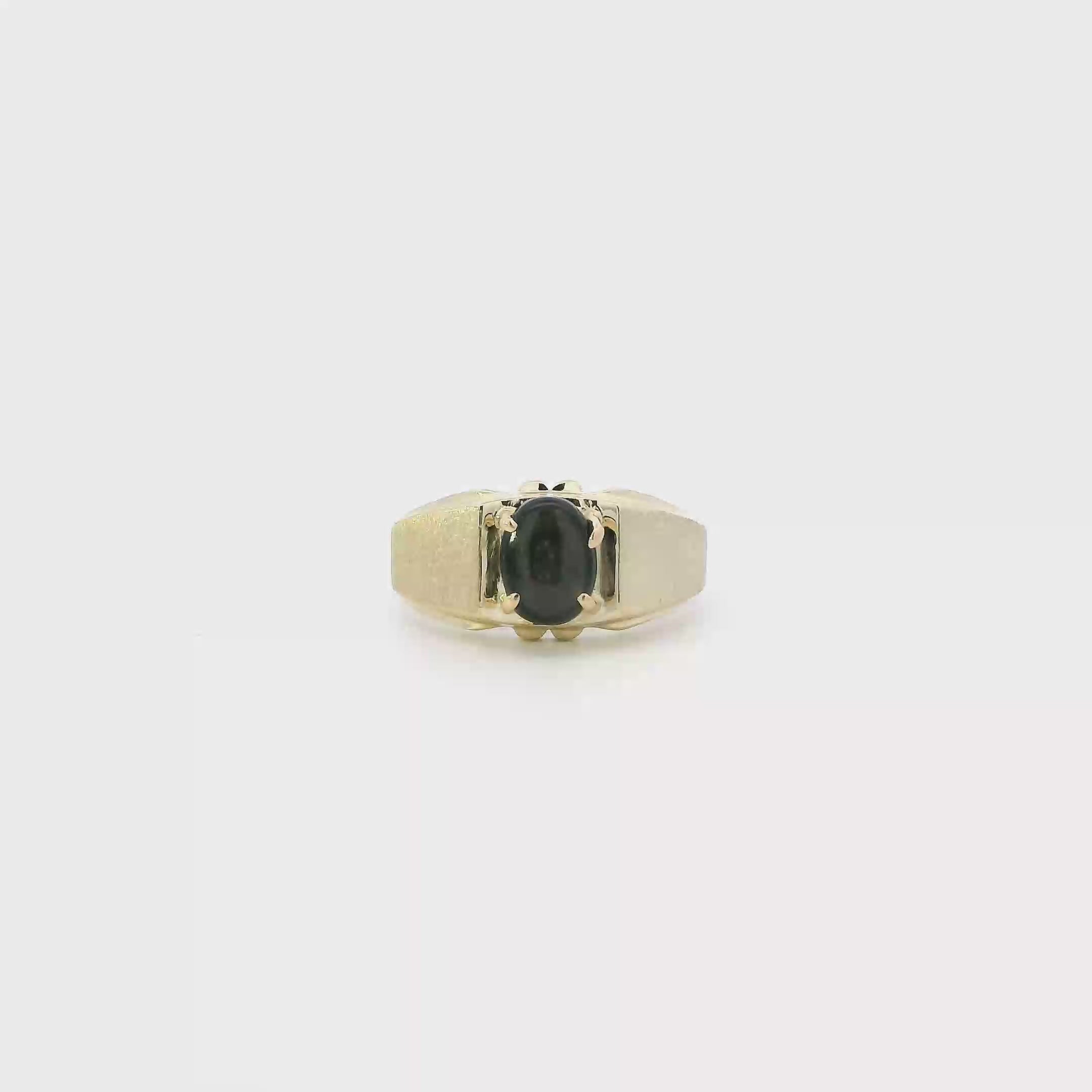 14K Yellow Gold Tiger Eye Womens Ring