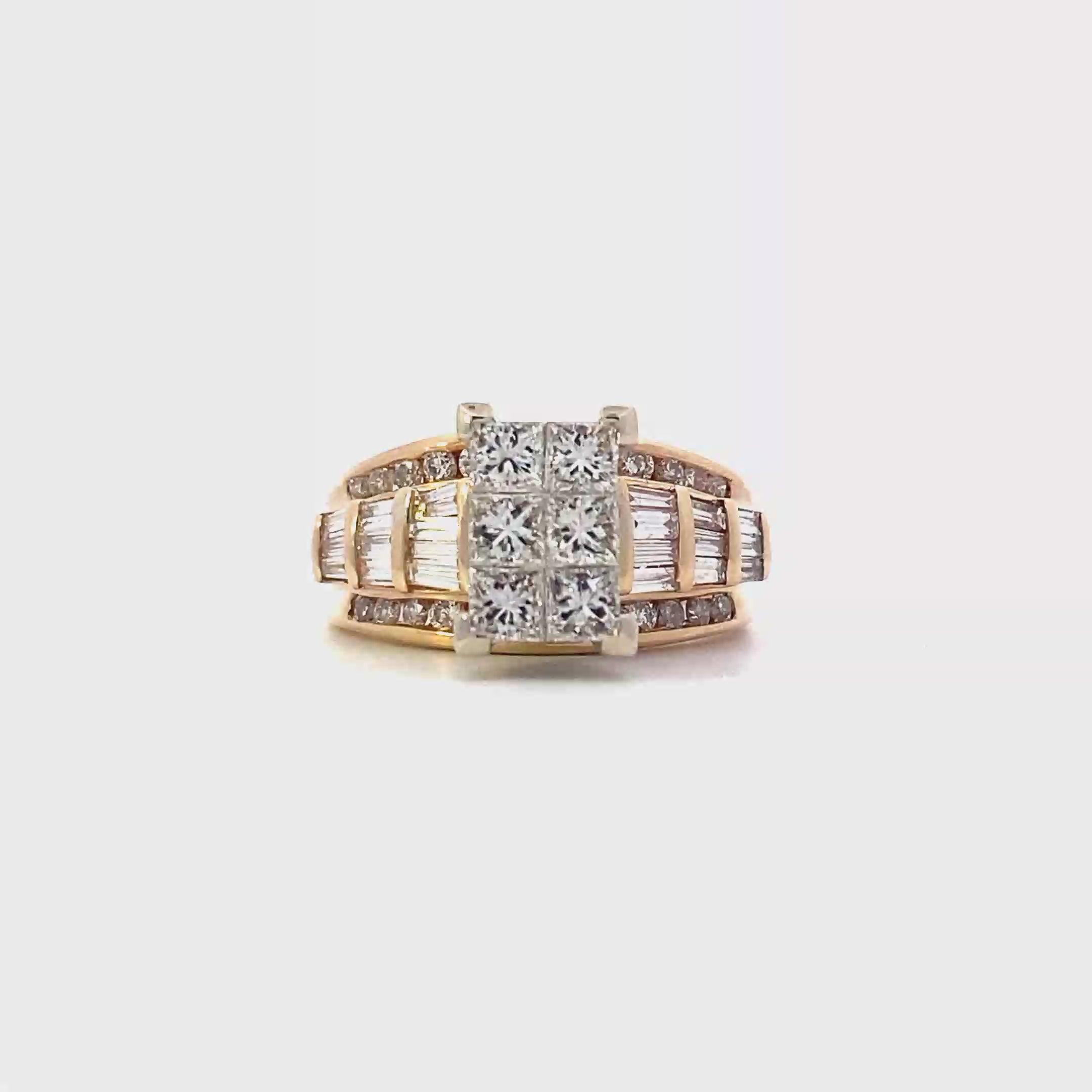 14K Yellow Gold Diamond Women's Ring - 1.24ct