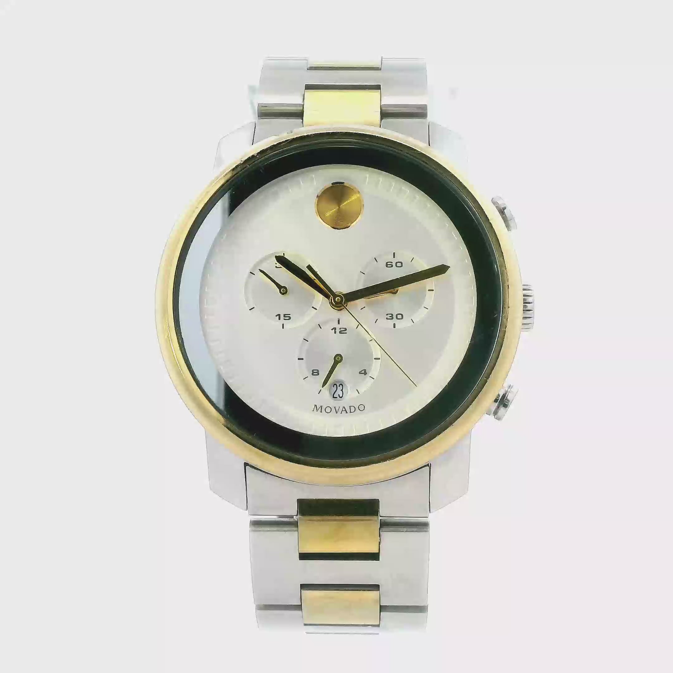 Movado Bold Two Tone Chronograph Mens Wristwatch - 3600432