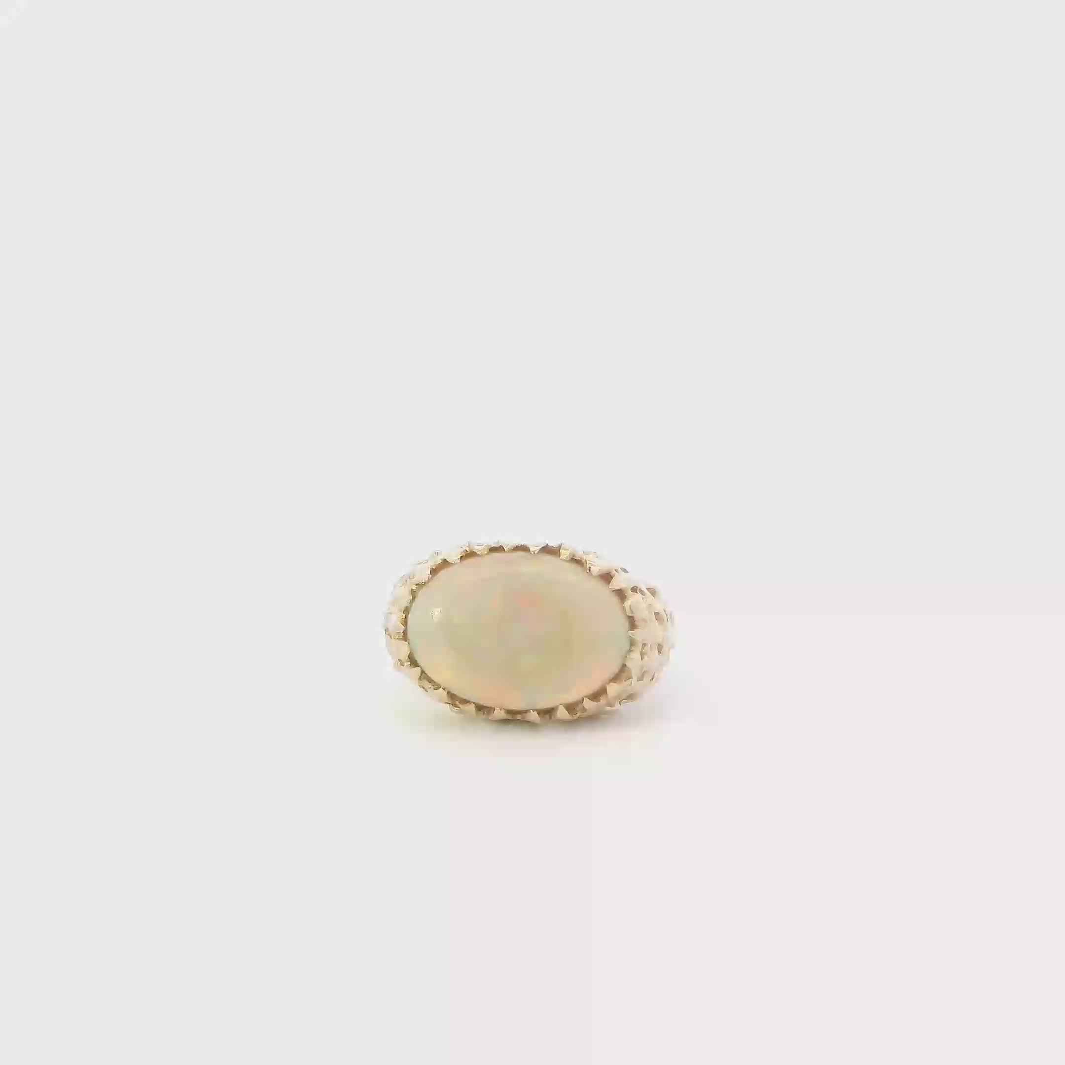 14K Yellow Gold Oval Opal Nugget Ring