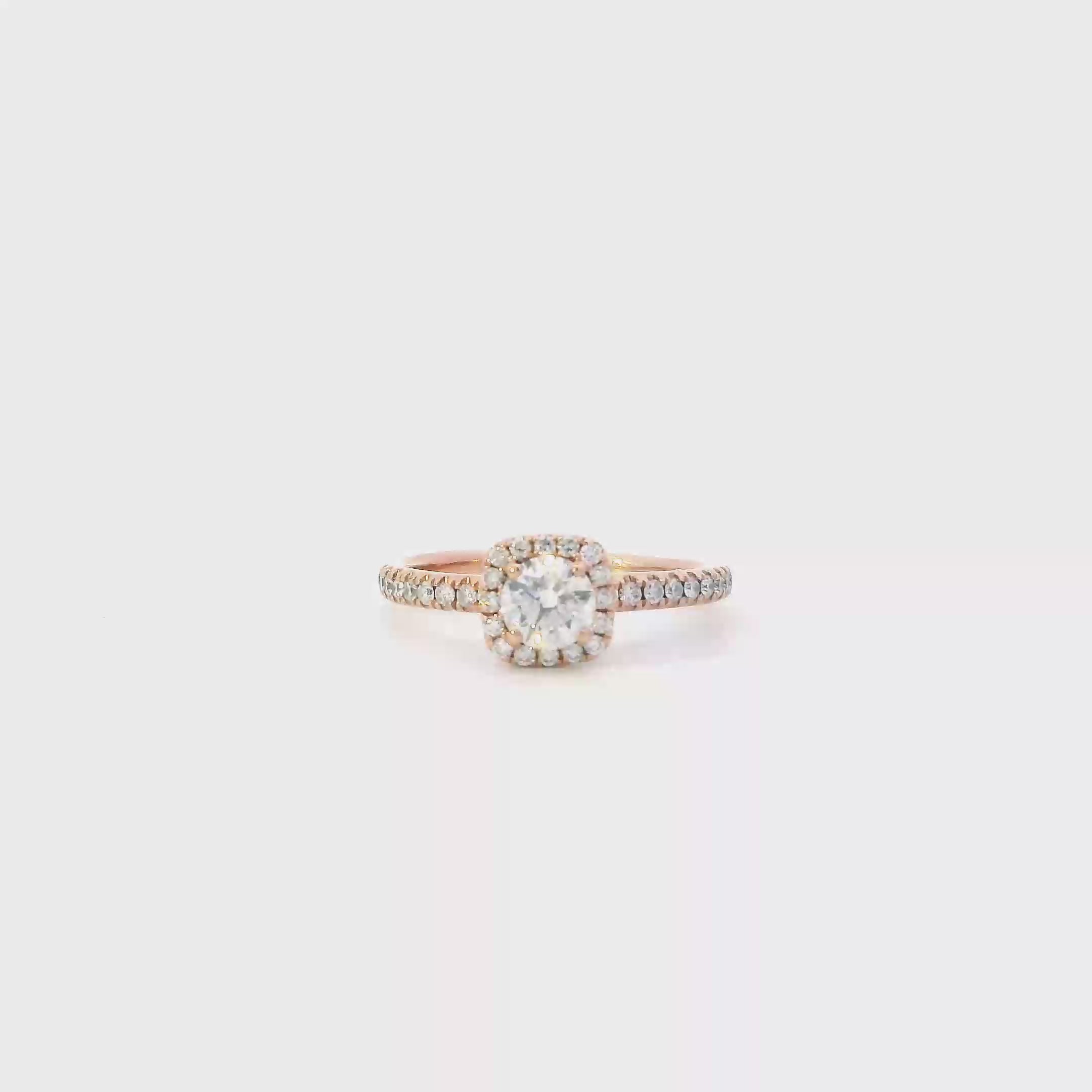 14K Rose Gold Lab Grown Diamond Women's Ring-1.00ct
