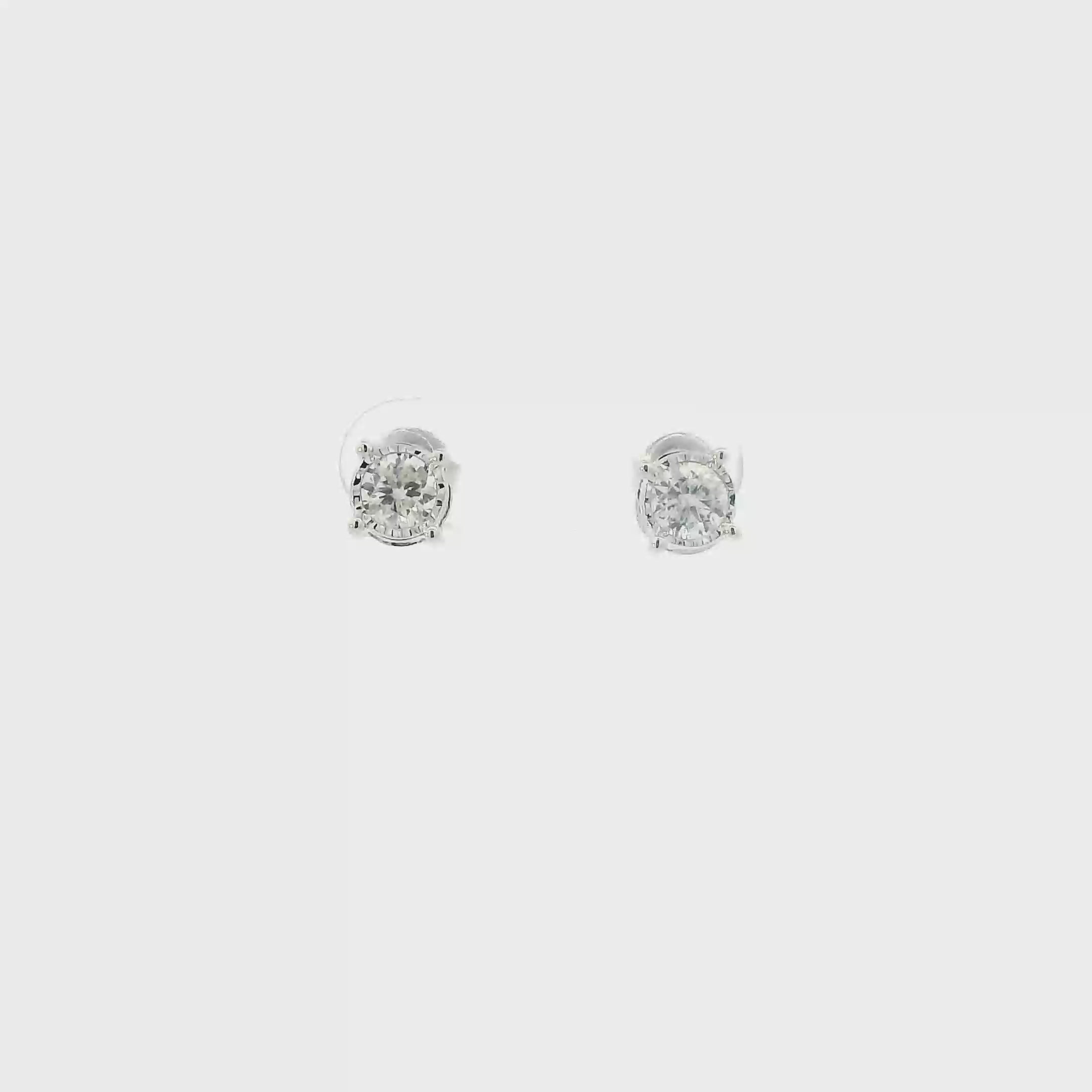 14K White Gold Diamond Earrings