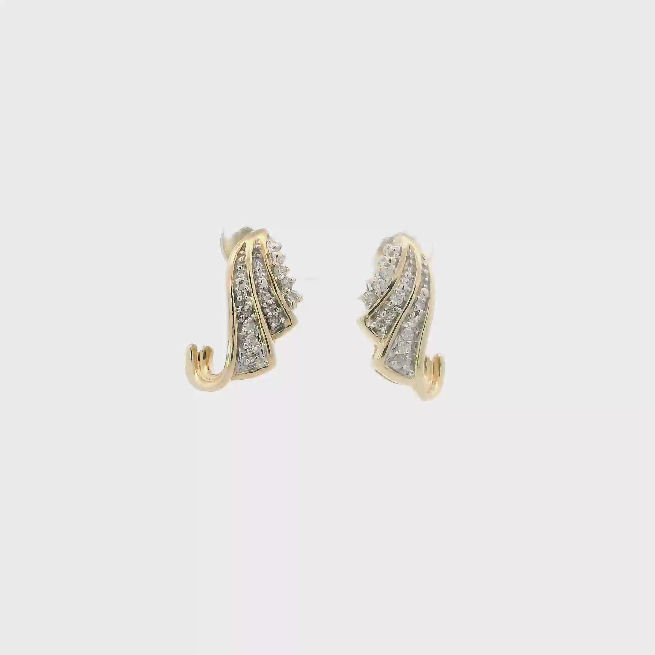 10K Yellow Gold Diamond Earrings - 0.23ct