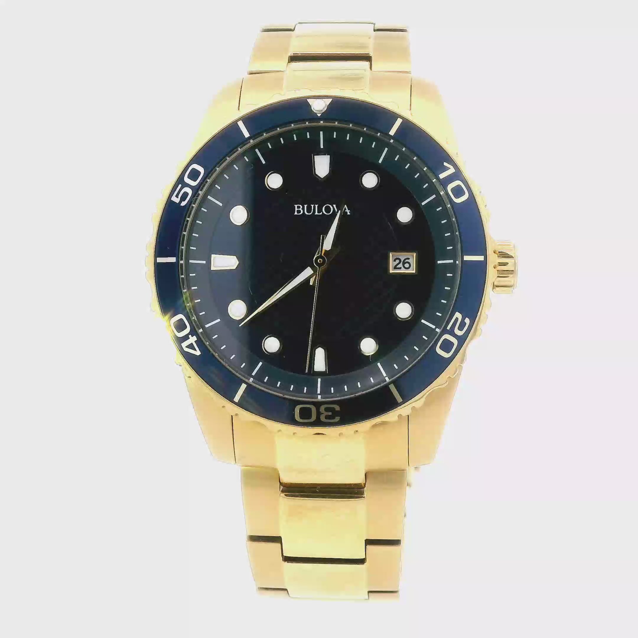 Bulova Classic Gold Tone Steel Mens Wristwatch - 98A197