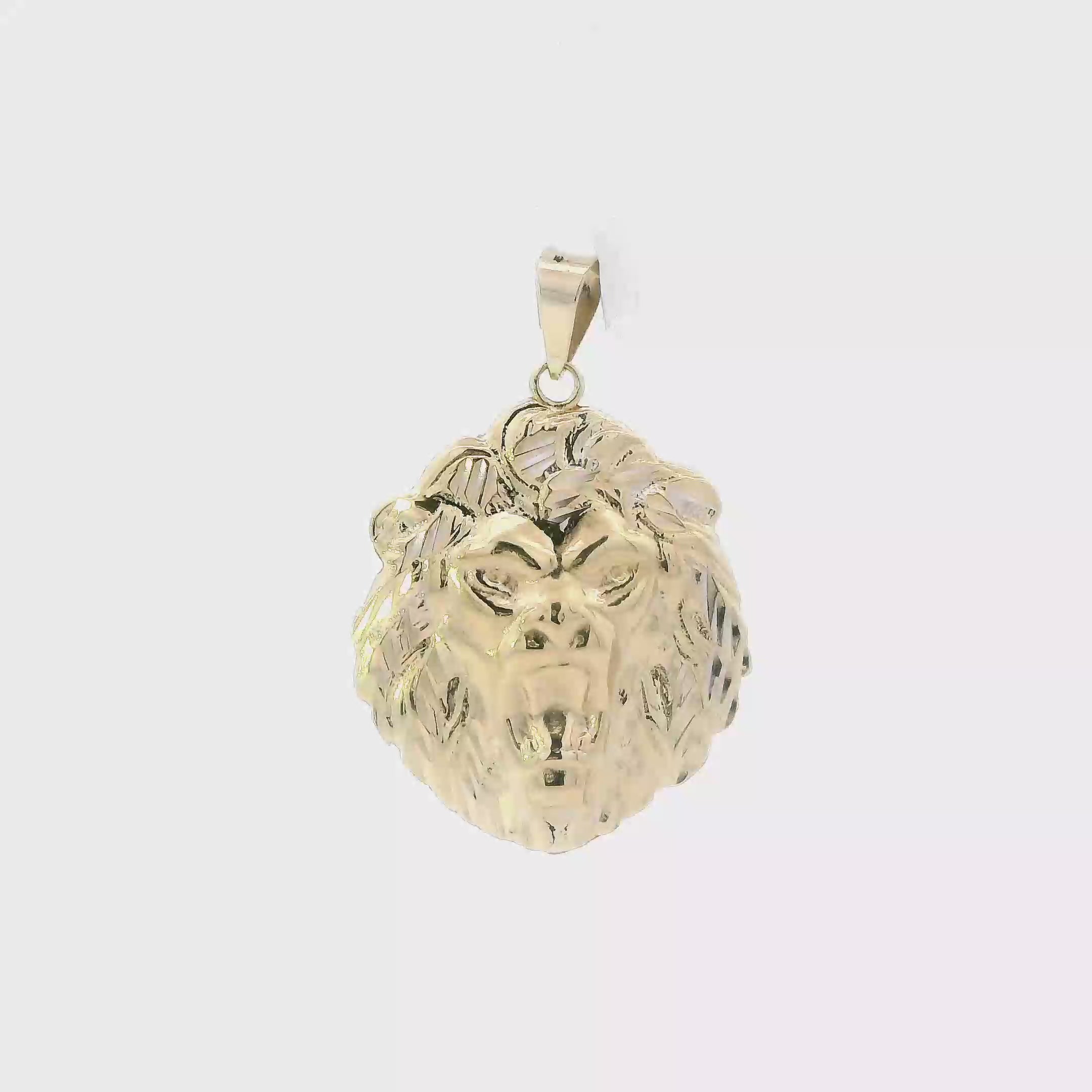 10K Yellow Gold Lion Head Pendant