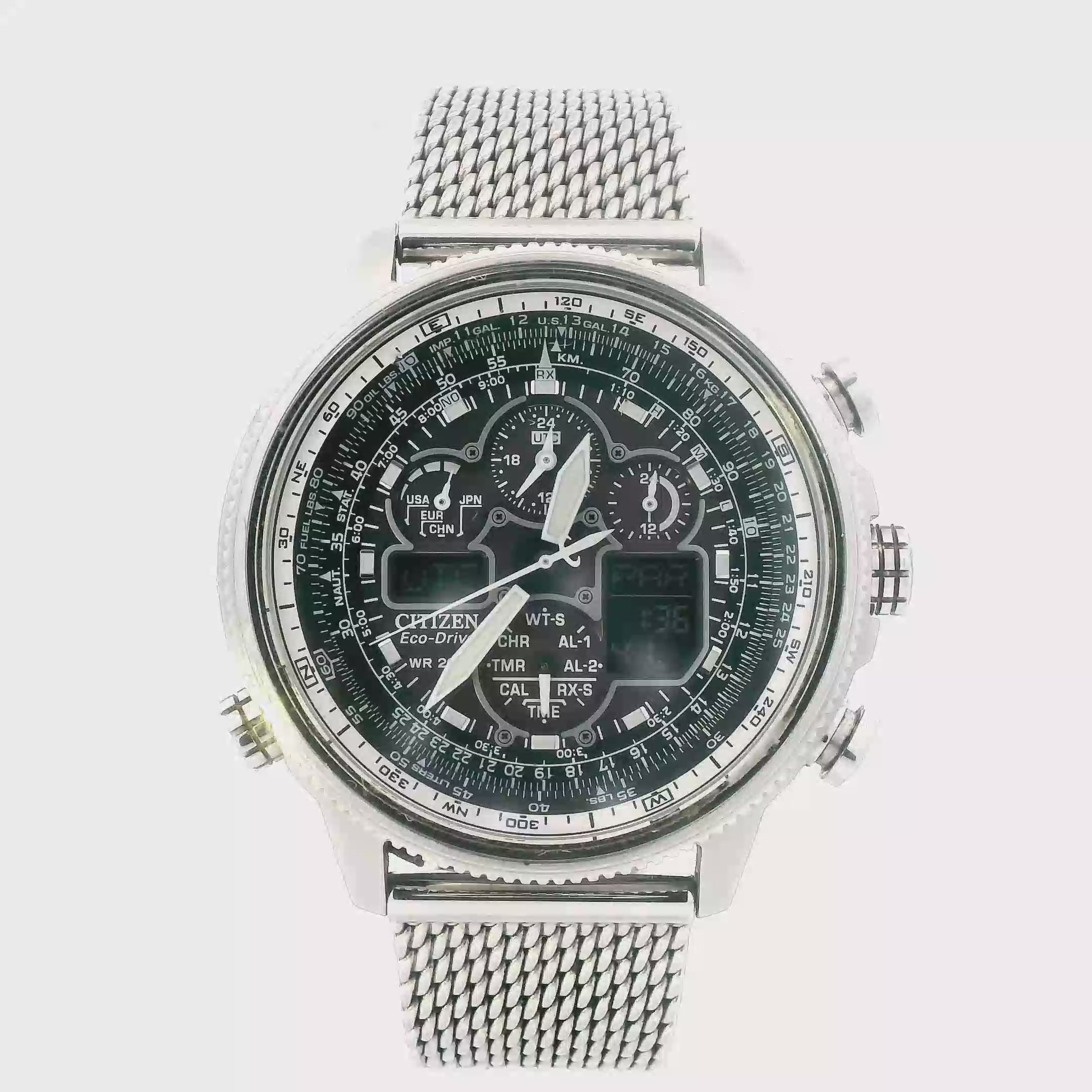 Citizen Navihawk Chronograph Perpetual Mens Wristwatch  - JY8030-83E