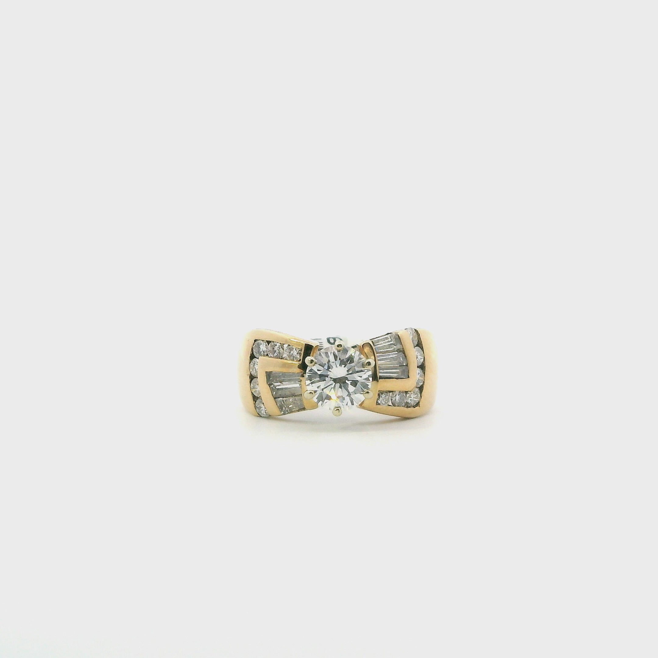 14K Yellow Gold Diamond Women's Ring -1.45ct