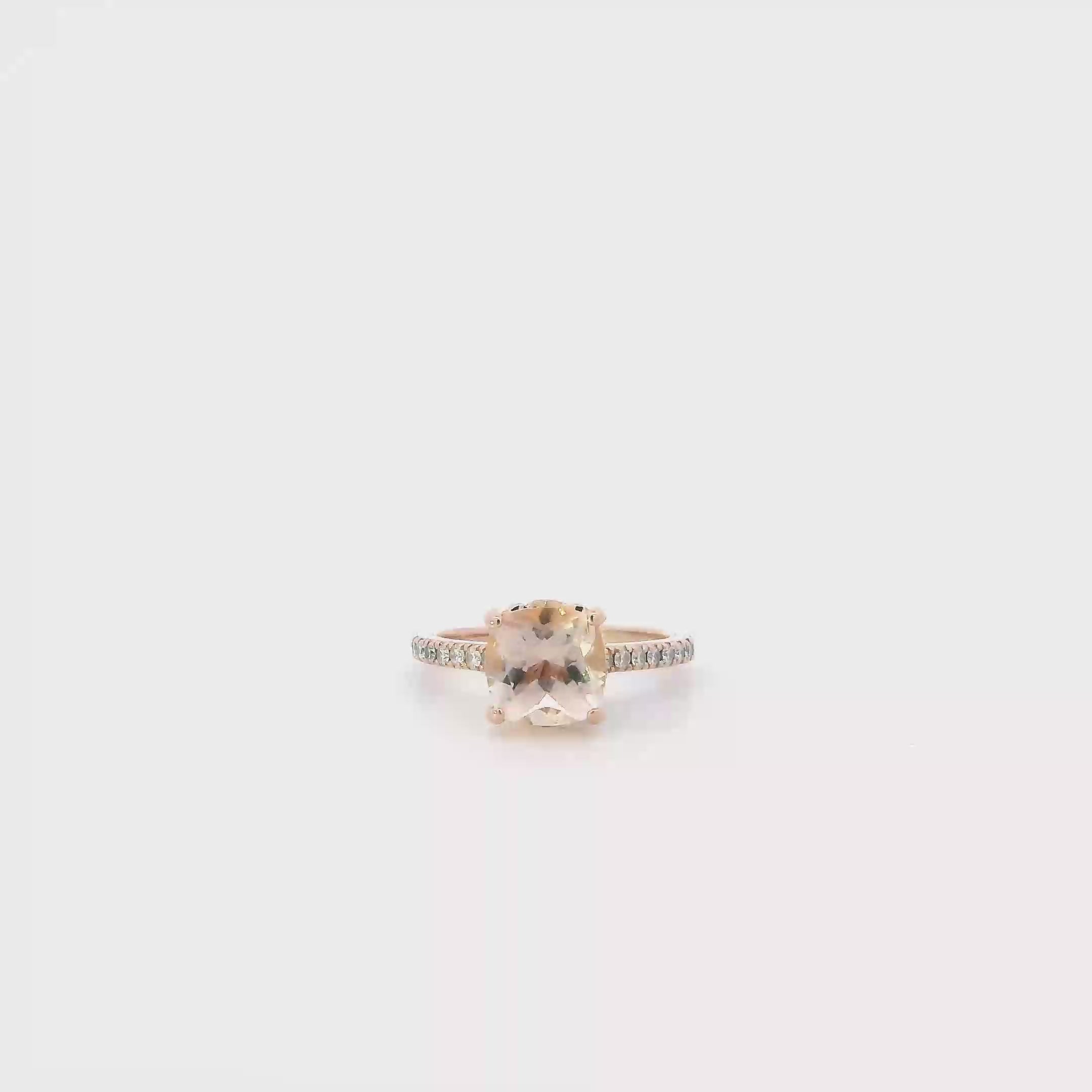 14K Rose Gold Morganite & Diamonds 