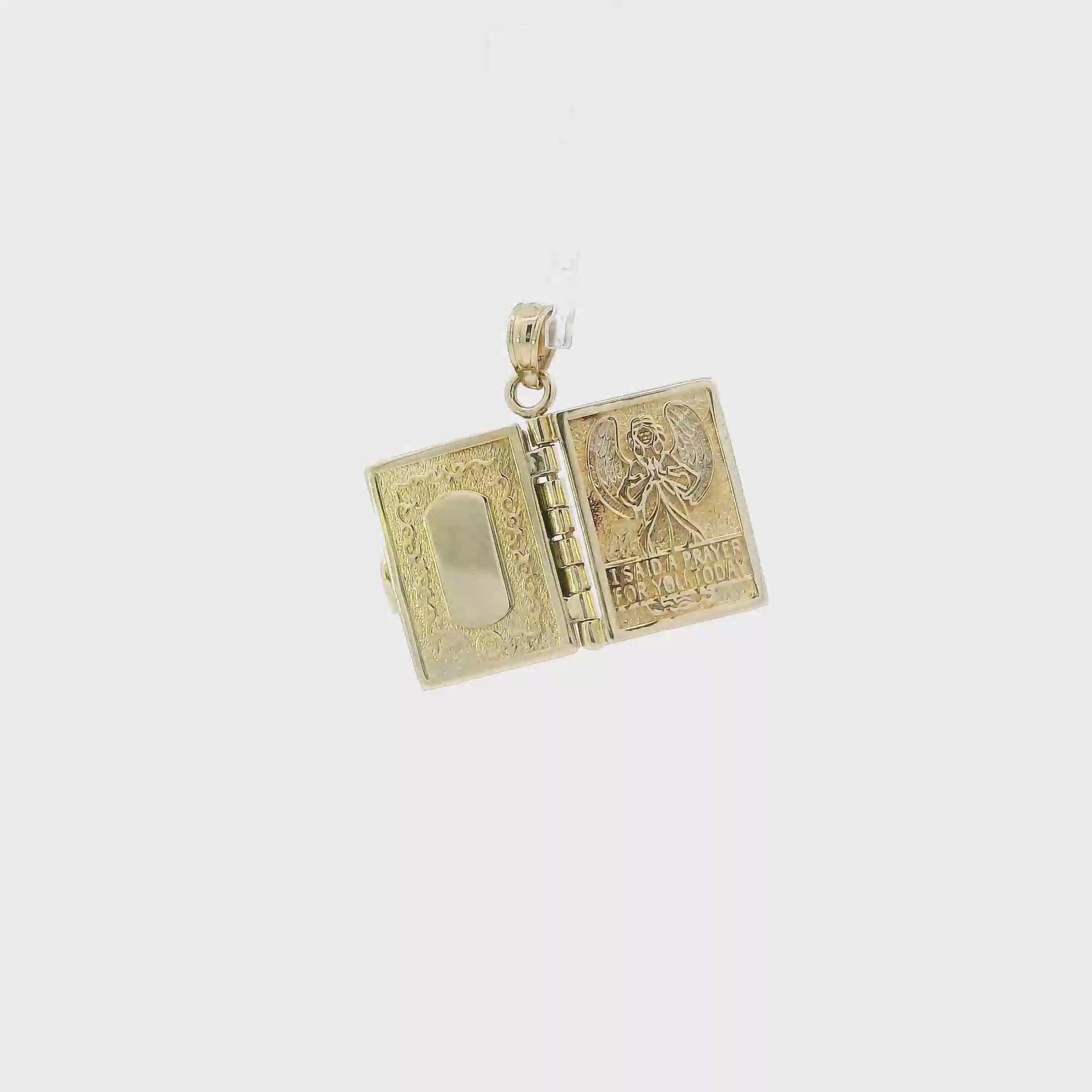 14K Yellow Gold Prayer Book Pendant