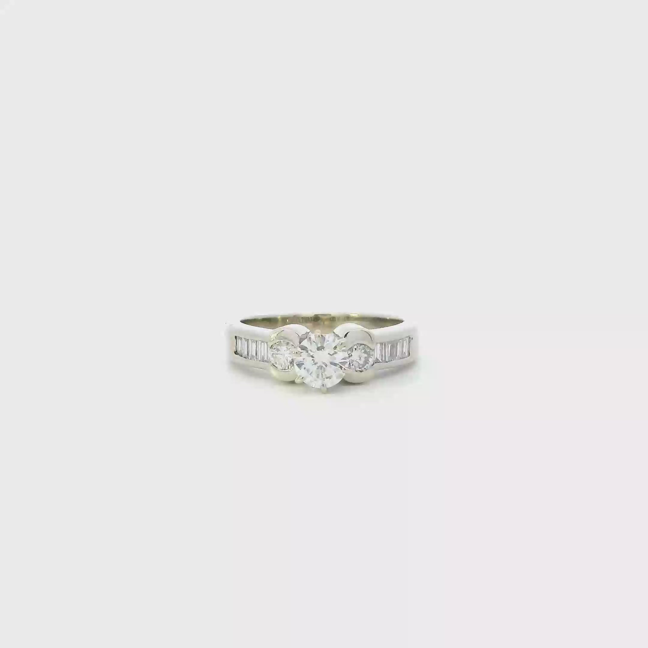 14K White Gold Diamond Womens Ring - 1.09ct
