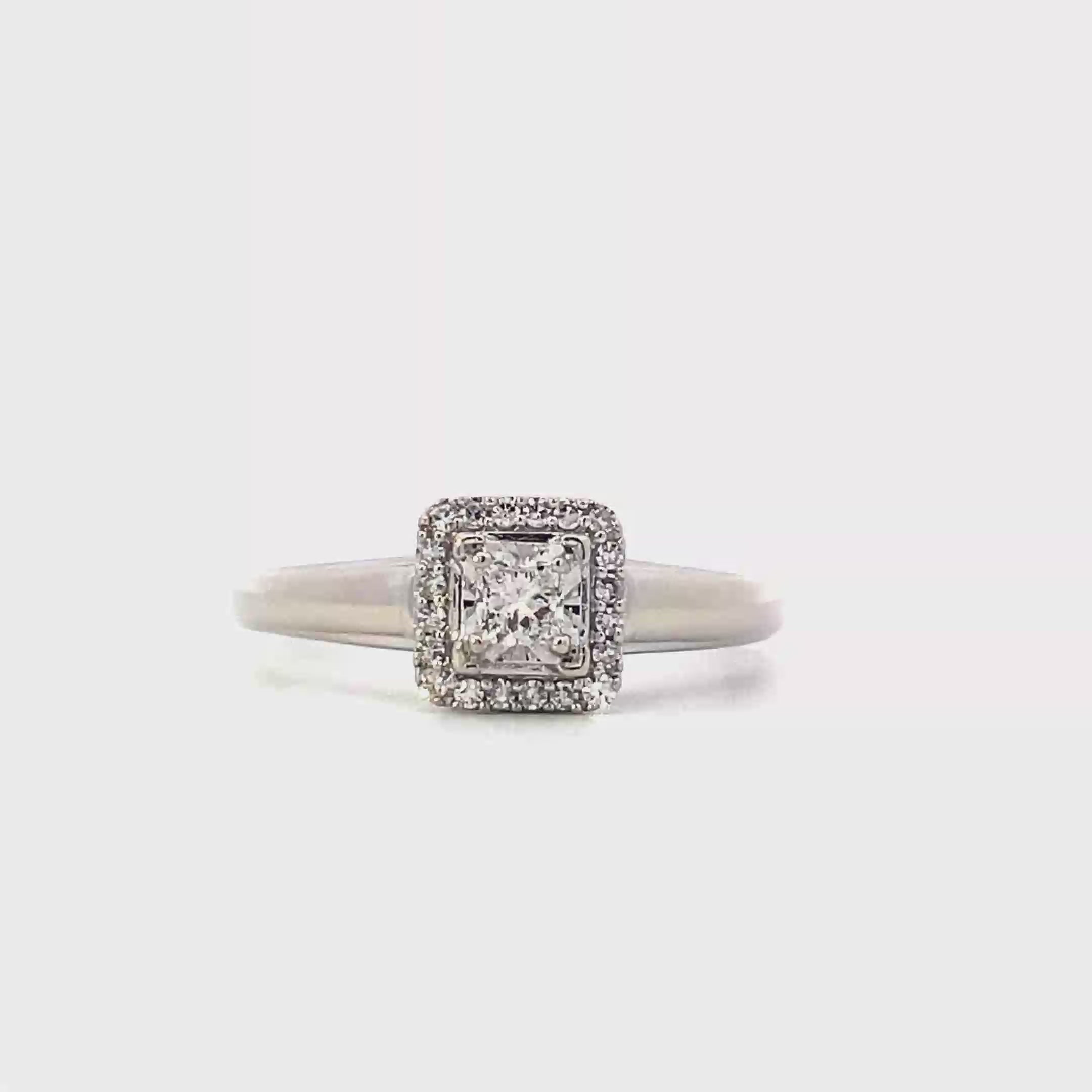 10K White Gold Women's Diamond Ring - 0.15ct