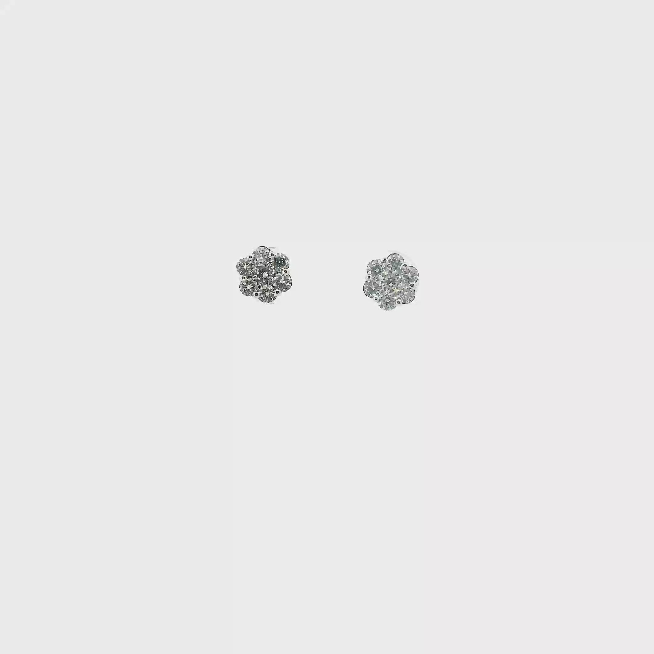 14K White Gold Lab Diamonds Stud Earrings