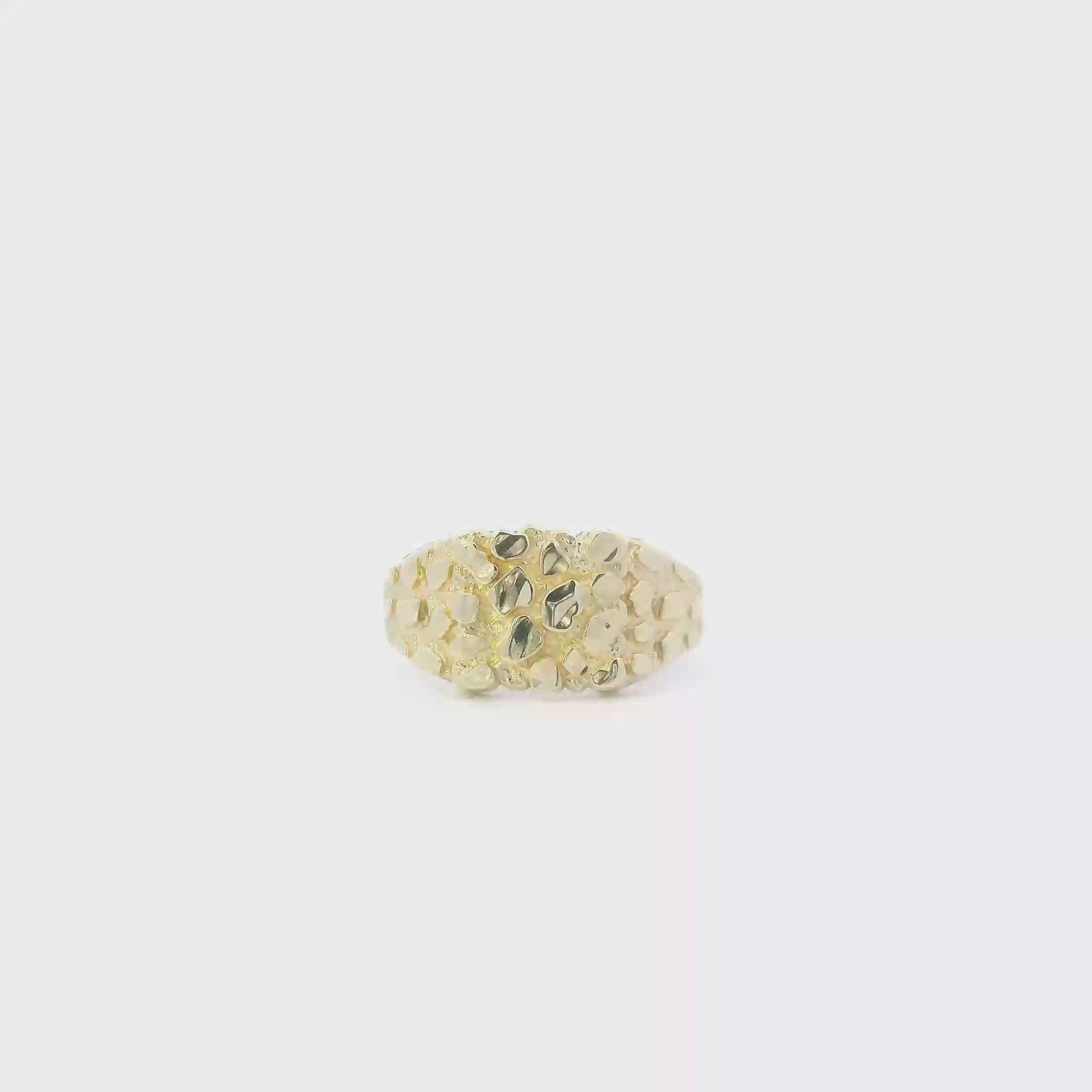 10K Yellow Gold Nugget Mens Ring