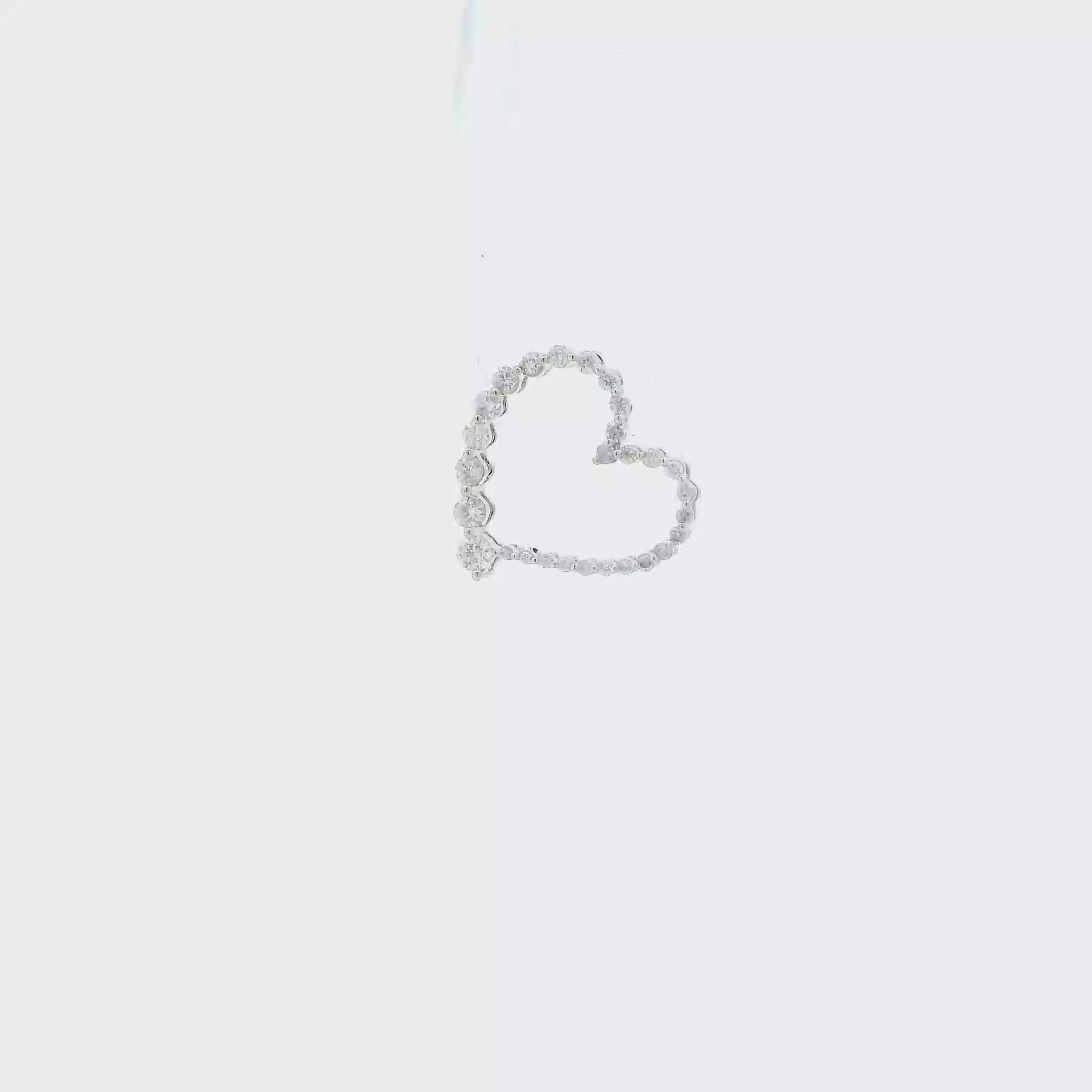 14K Yellow Gold Diamond Heart Pendant - 0.44ct