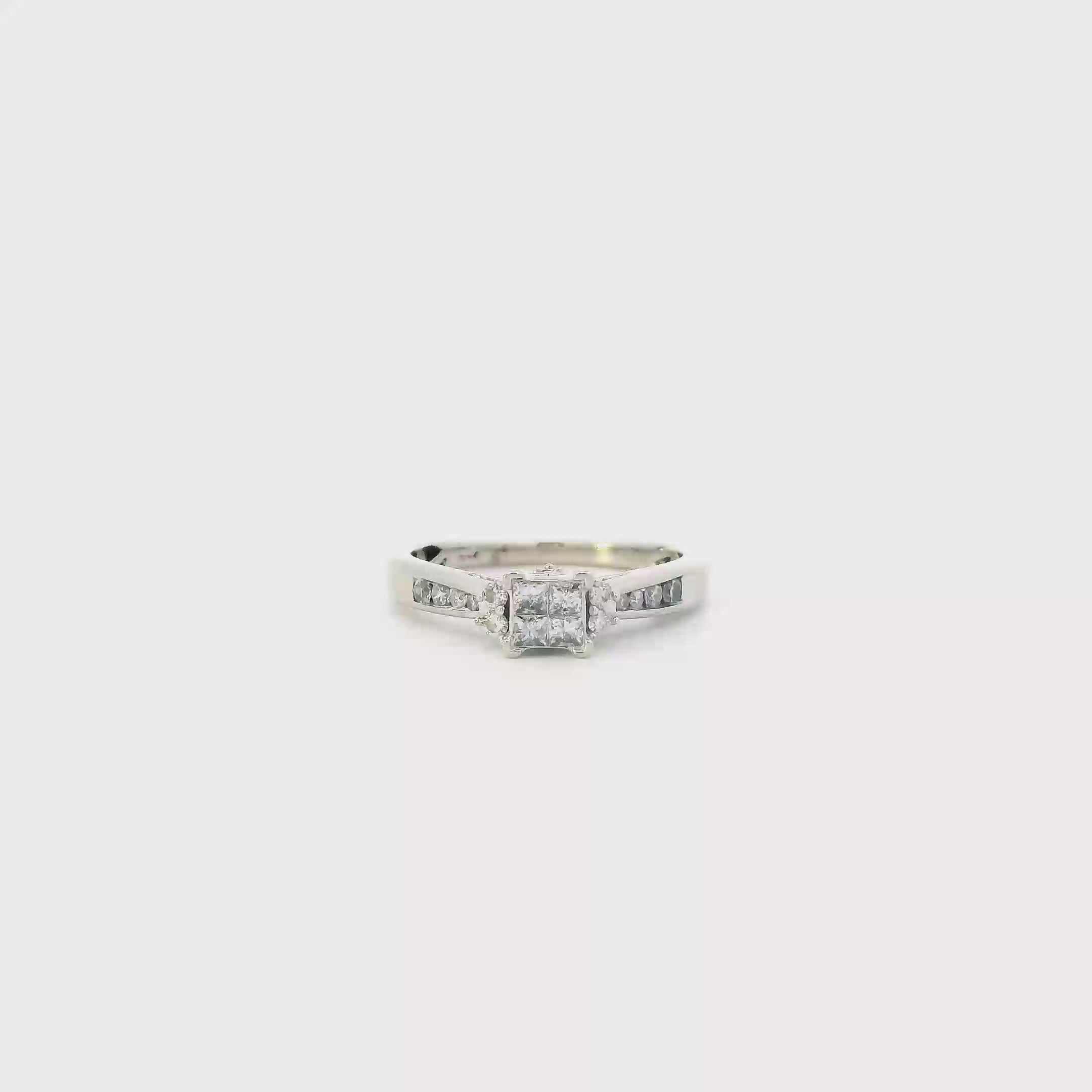 10K White Gold Diamond Womens Ring - 0.34ct