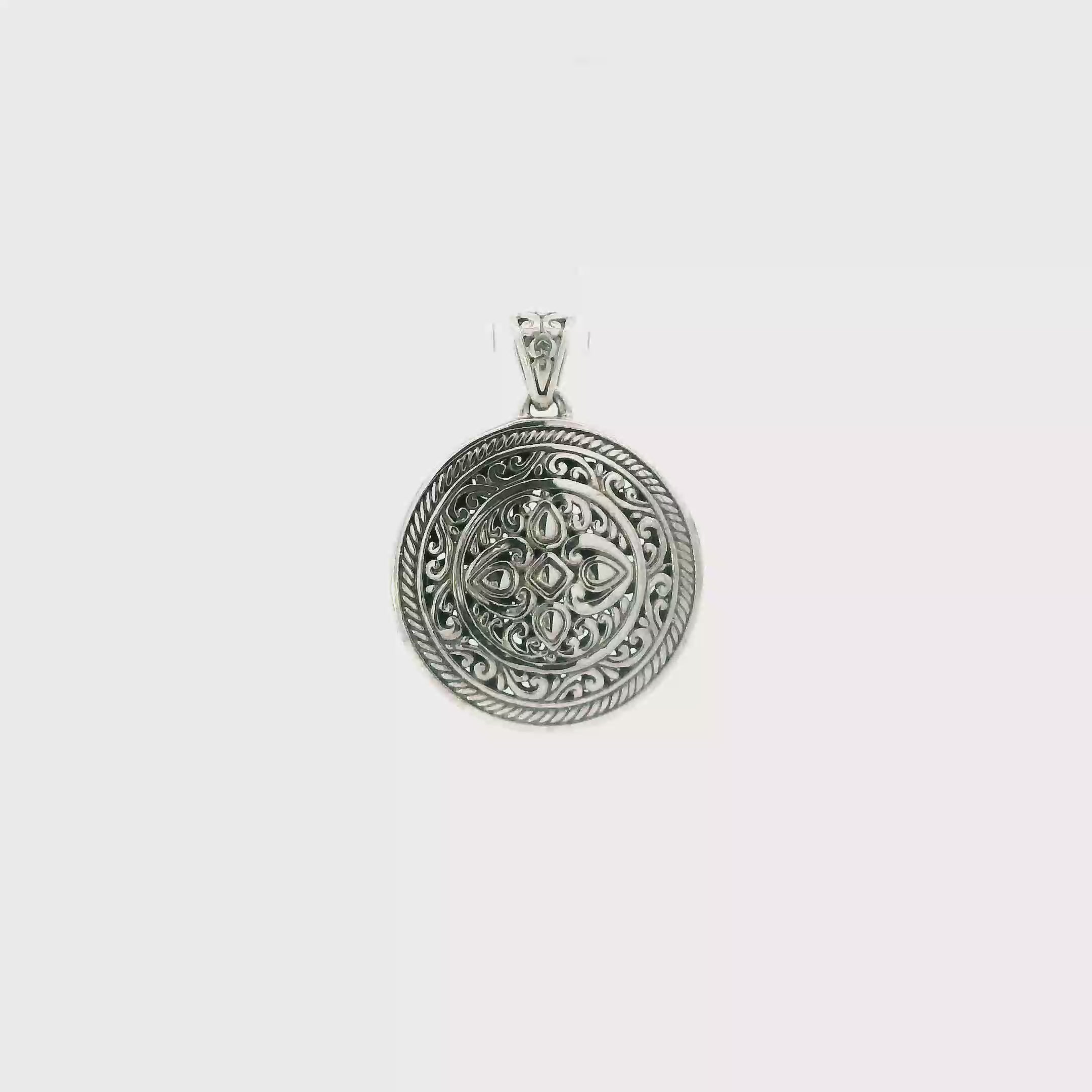 Sterling Silver Round Filigree Pendant