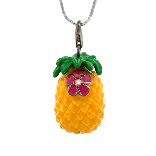 Rare Thomas Sabo Glam & Soul Large Enamelled Pineapple Pendant - ipawnishop.com