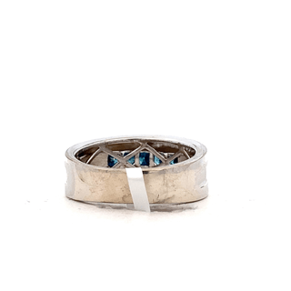 Silver Band Ring Irradiated Blue Diamond Ring - ipawnishop.com