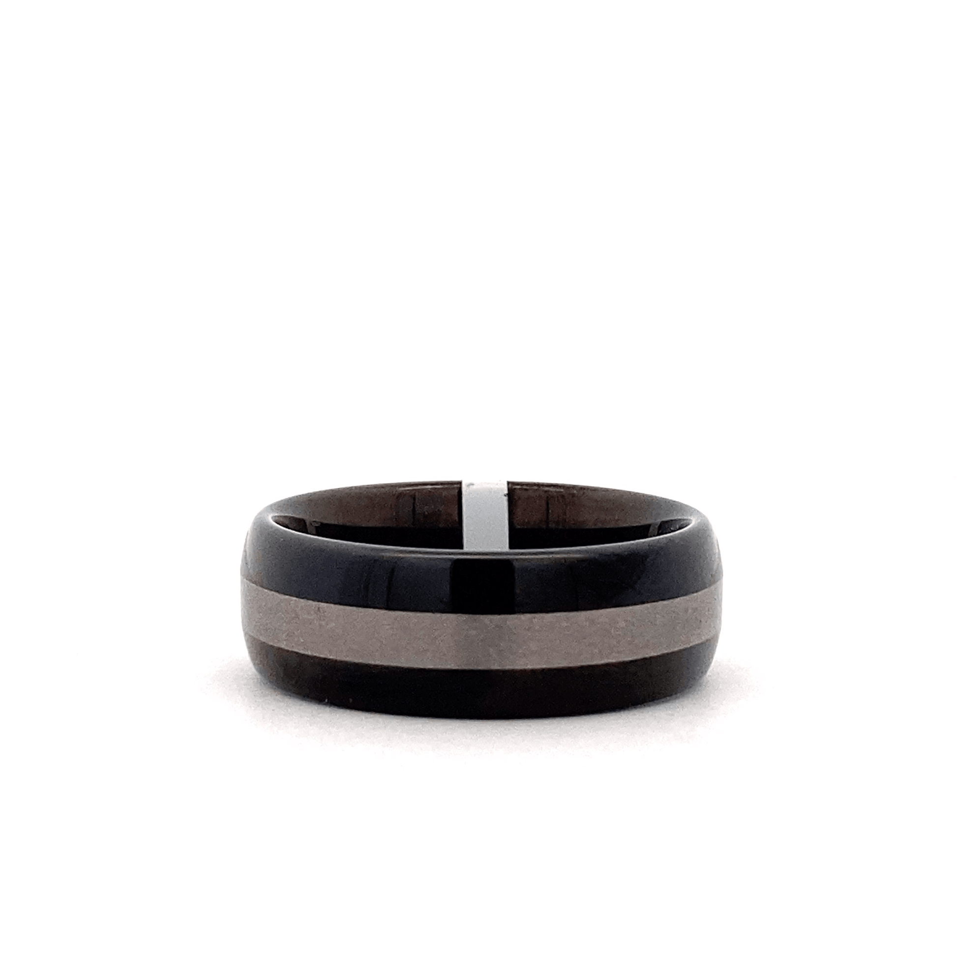 Tungsten Carbide 8MM Domed Blackened Finish Wide Etch Wedding Ring - ipawnishop.com