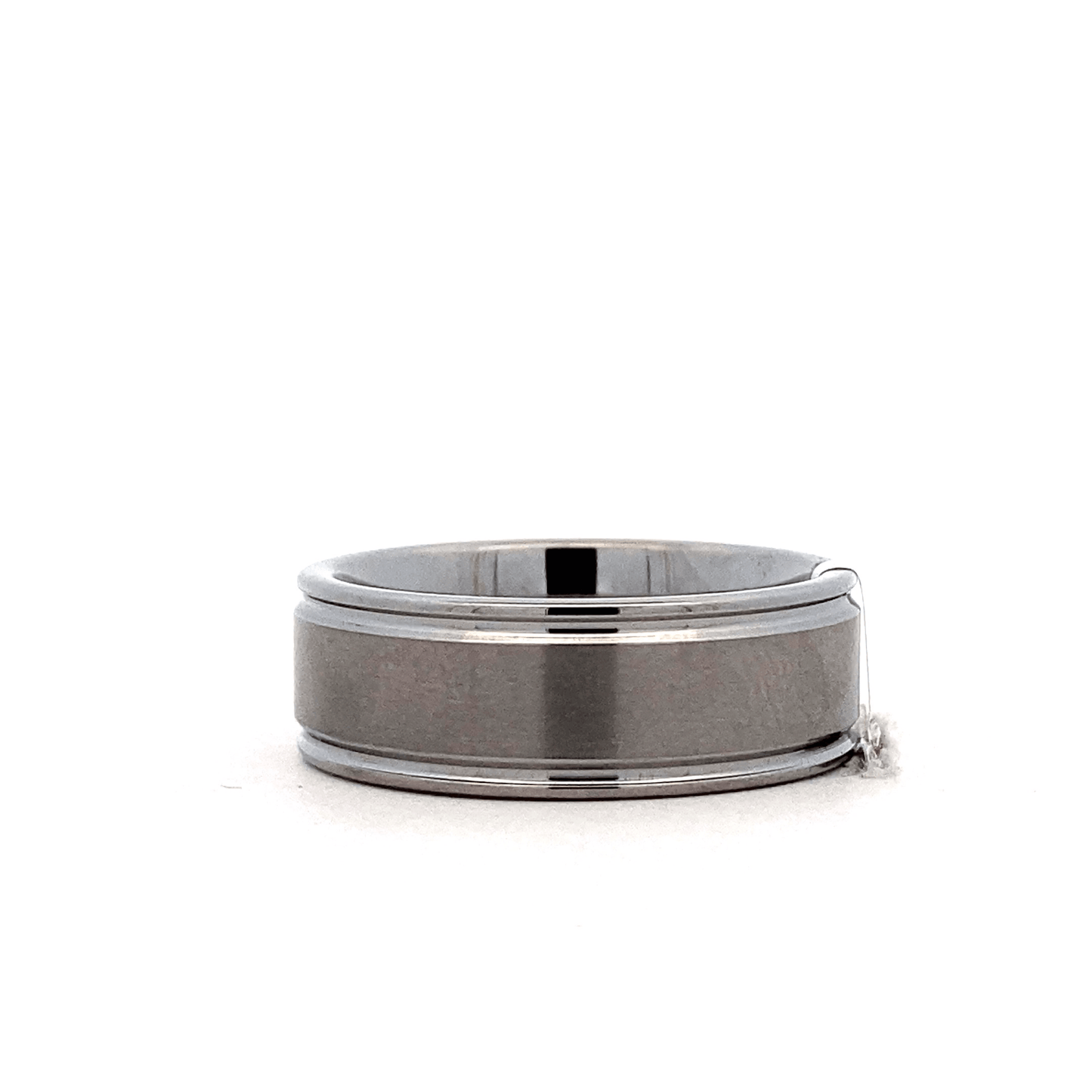 Tungsten Carbide 8MM Flat Deep Groove Edges Satin Men's Wedding Ring - ipawnishop.com