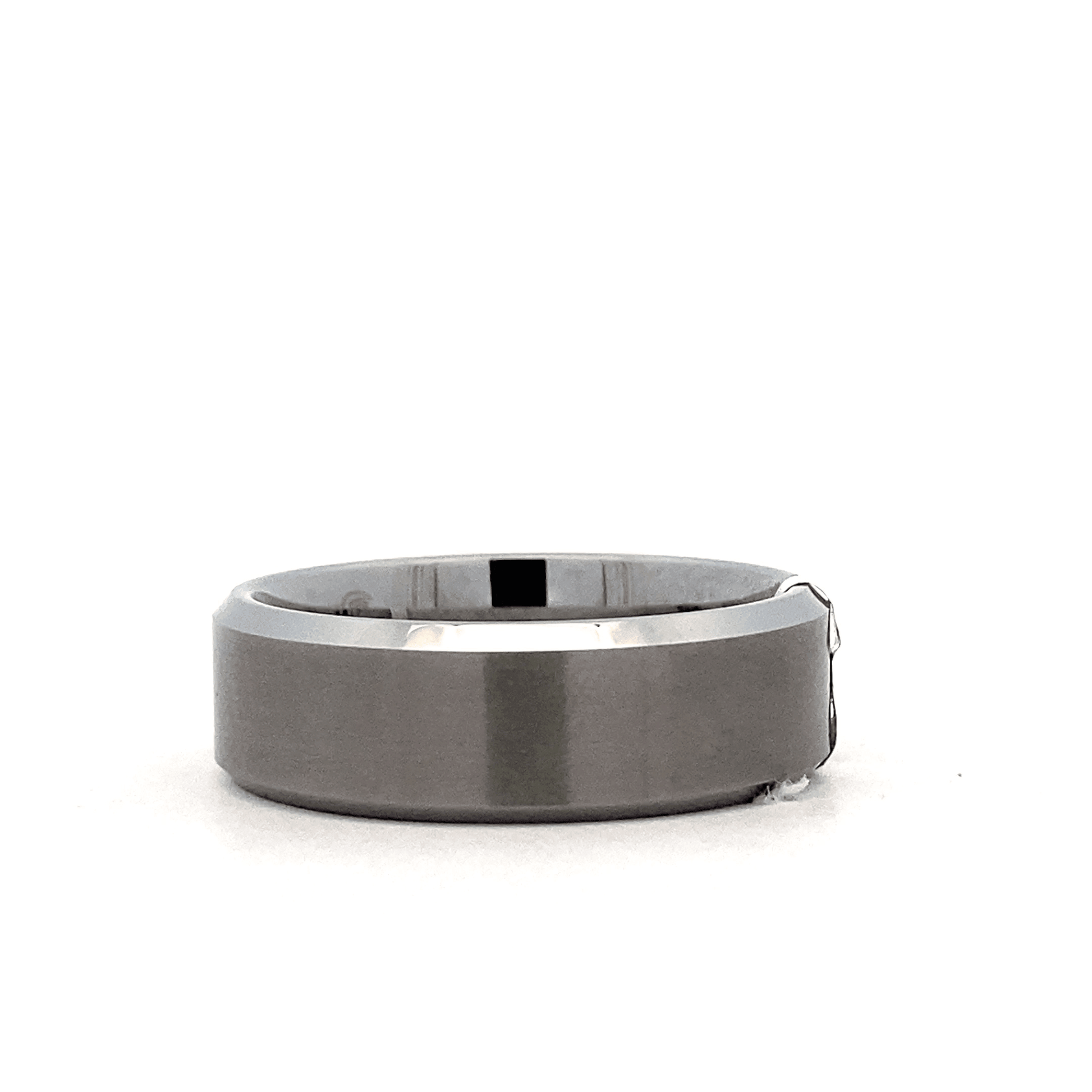 Tungsten Carbide 8MM Satin Finish Beveled Edge Flat Wedding Band - ipawnishop.com