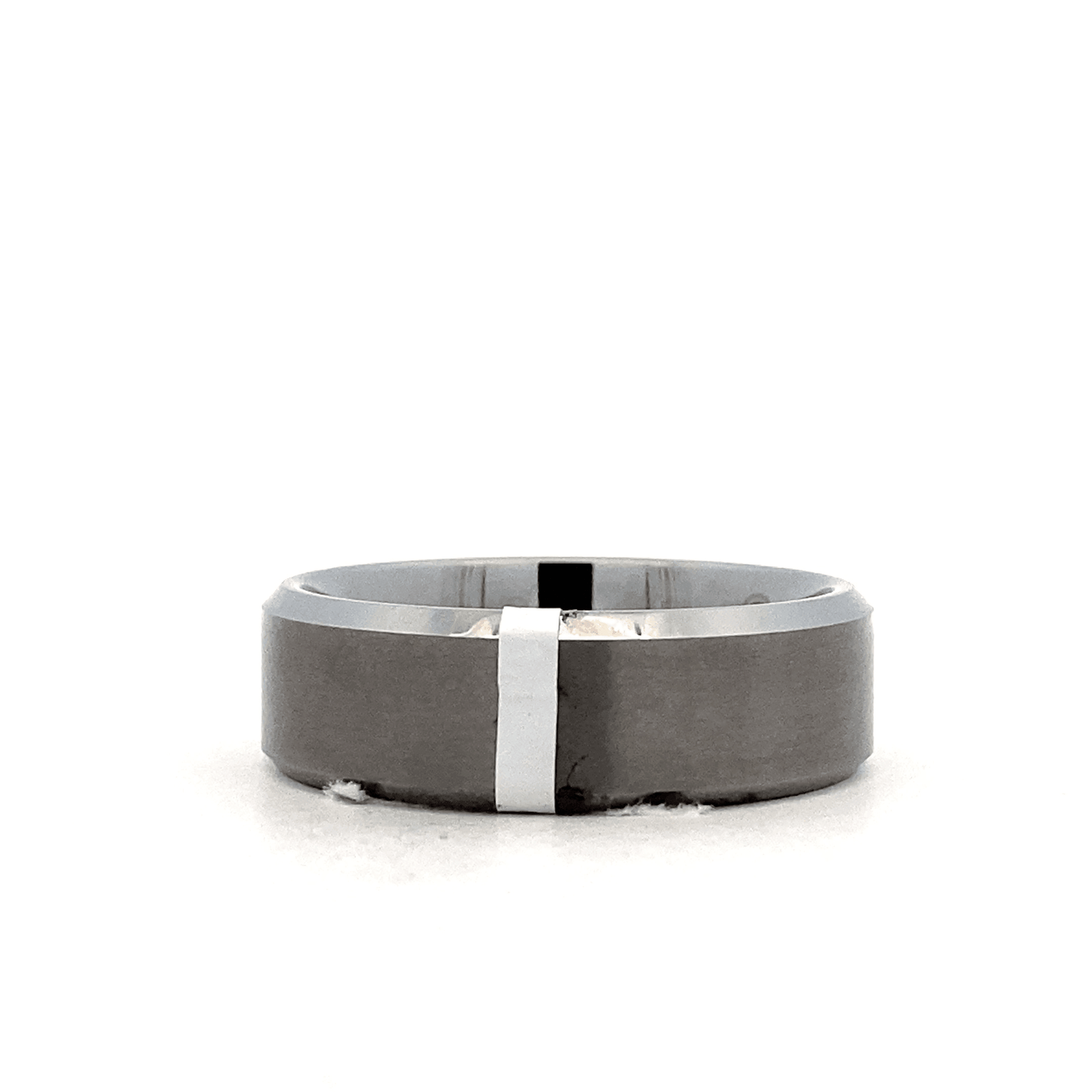 Tungsten Carbide 8MM Satin Finish Beveled Edge Flat Wedding Band - ipawnishop.com