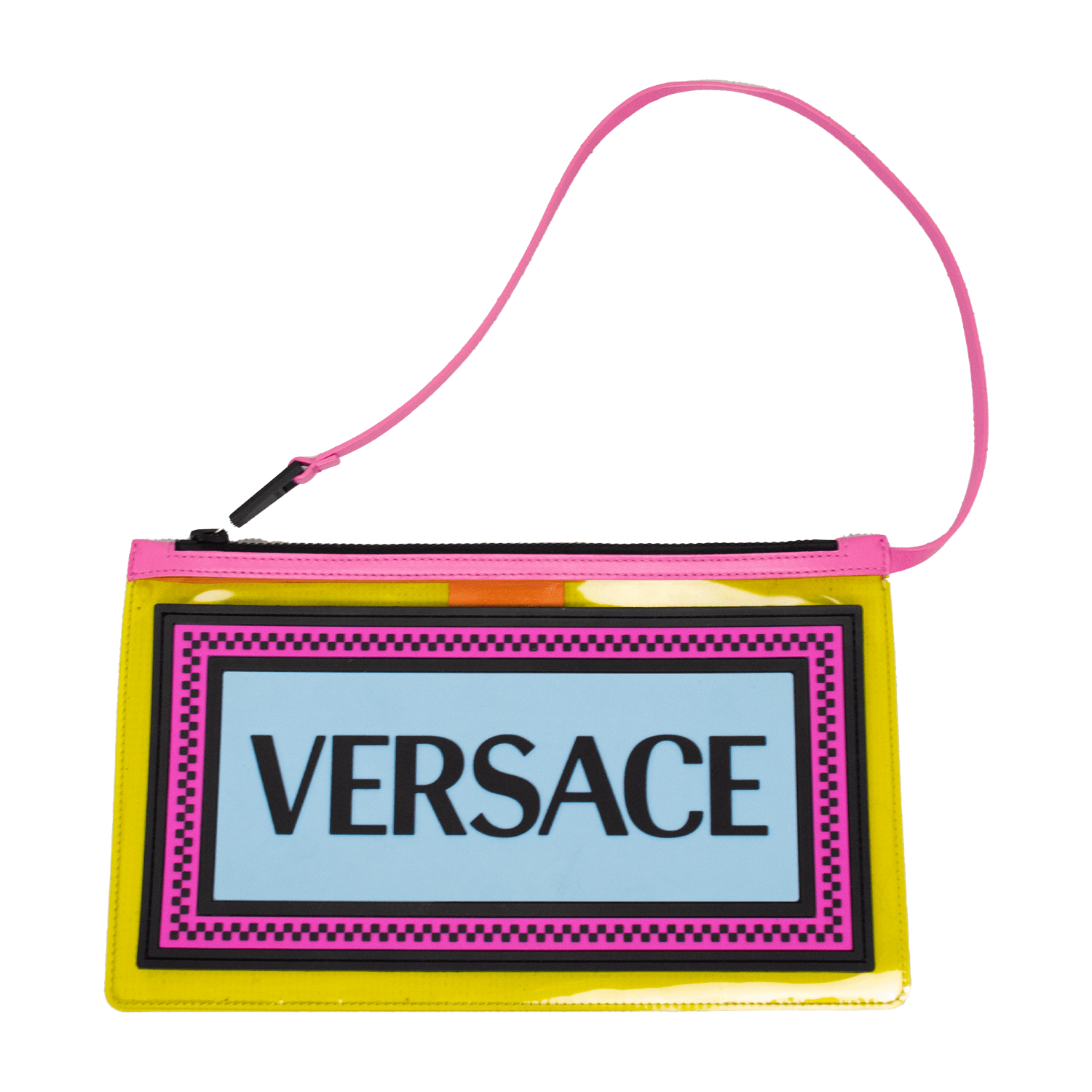 Versace Clear Vinyl 90's Small Pouch - Pink - ipawnishop.com