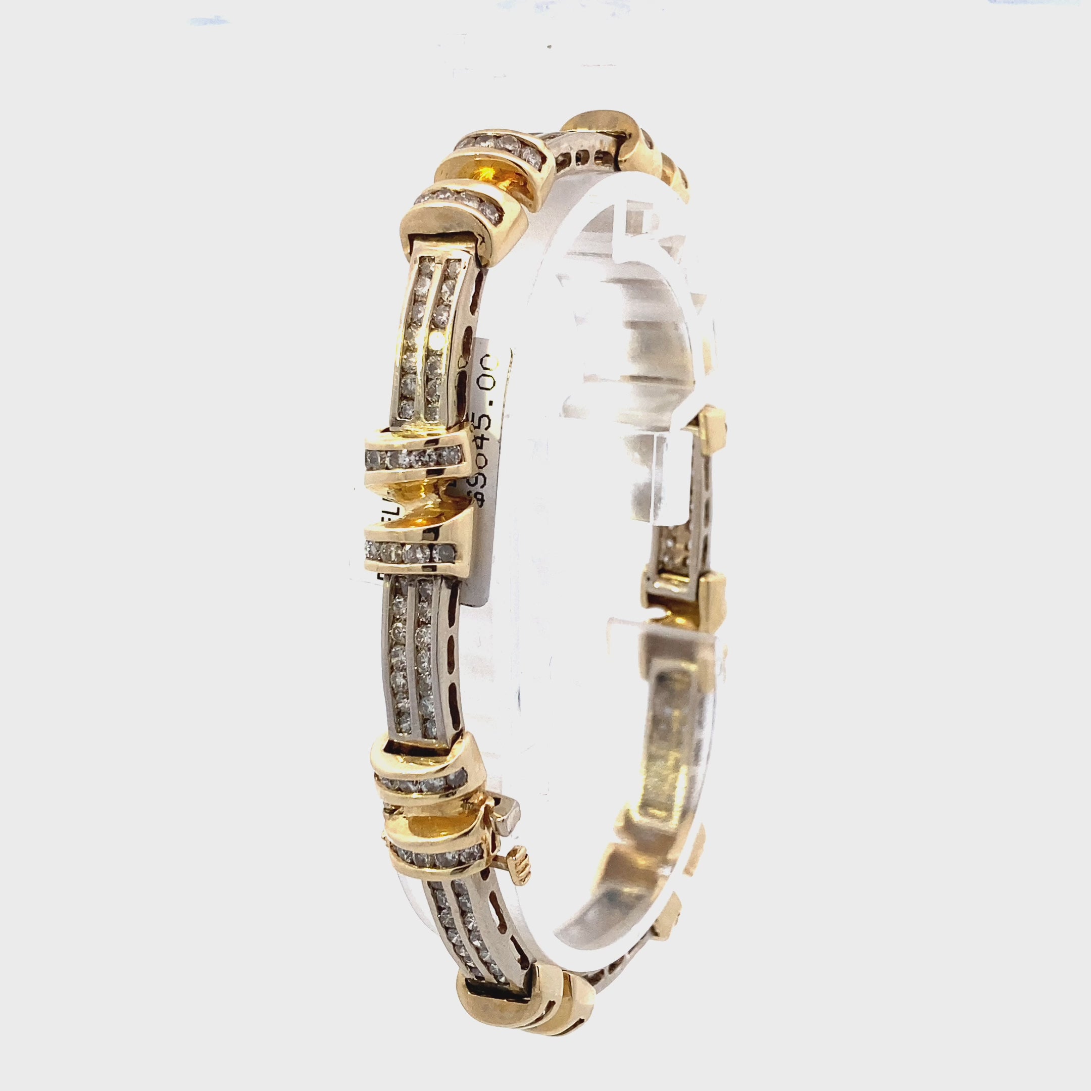 14K Yellow & White Gold Diamond Bracelet - 8.04ct