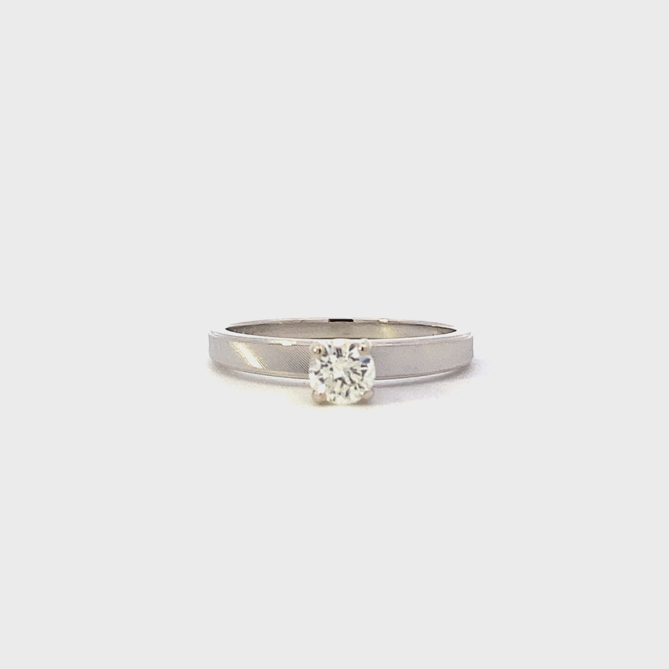 14K White Gold Women's Diamond Solitaire Ring - 0.31ct