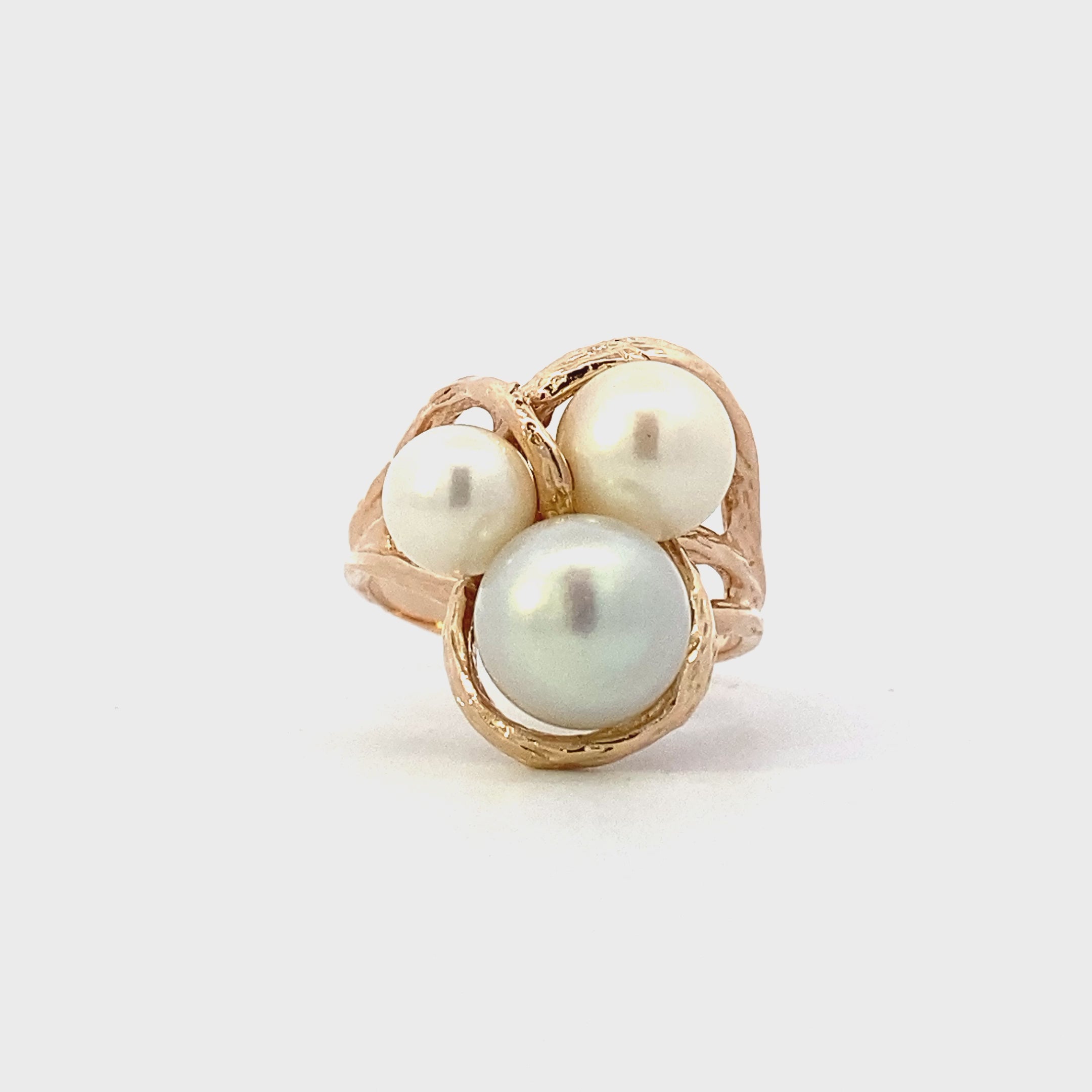 14K Yellow Gold Women's Akoya Pearl Ring